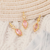 10Pcs 7*19MM Rhombus CZ Charms DIY Jewelry Findings Components