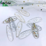 Hand Made Real Shell Waterdrop Shape Resin Stick DIY Jewelry Making