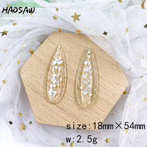 Hand Made Real Shell Waterdrop Shape Resin Stick DIY Jewelry Making