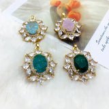 2Pcs Rhinestone Pendant Jewelry Findings 26*32MM