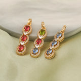 2Pcs 8*40MM DIY CZ Charms Multicolor Pendant