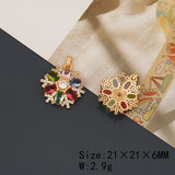 2Pcs CZ Flower Shape Charms for Necklace DIY Making