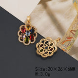 2Pcs CZ Flower Shape Charms for Necklace DIY Making