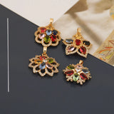 2Pcs CZ Flower Shape Charms for Necklace DIY Making