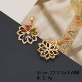2Pcs CZ Flower Shape Charms for Necklace DIY Making