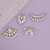 4Pcs CZ Charms Rhodium Jewelry Accessories DIY Findings