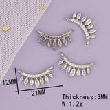 4Pcs CZ Charms Rhodium Jewelry Accessories DIY Findings