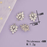 4Pcs CZ Charms Rhodium Jewelry Accessories DIY Findings