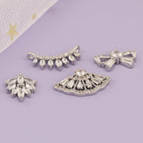 4Pcs CZ Charms Rhodium Jewelry Accessories DIY Findings