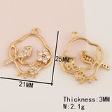 4Pcs DIY CZ Charms Jewelry Findings Multi Shape Hand Made
