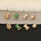 4Pcs CZ Cylinder Charms for DIY Jewelry Making