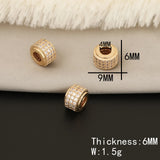 4Pcs CZ Cylinder Charms for DIY Jewelry Making