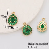 4Pcs Waterdrop CZ Charms for Jewelry Making