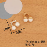 4Pcs Pearl CZ Charms Genuine Plating Pendant Earrings Findings