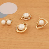 4Pcs Pearl CZ Charms Genuine Plating Pendant Earrings Findings