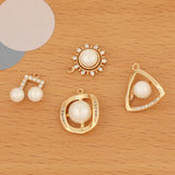 4Pcs Pearl CZ Charms Genuine Plating Pendant Earrings Findings