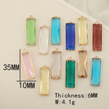 6Pcs Large Rectangle Crystal Pendants Charms DIY Jewelry Findings