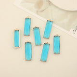 6Pcs Large Rectangle Crystal Pendants Charms DIY Jewelry Findings