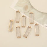 6Pcs Large Rectangle Crystal Pendants Charms DIY Jewelry Findings