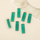 6Pcs Large Rectangle Crystal Pendants Charms DIY Jewelry Findings