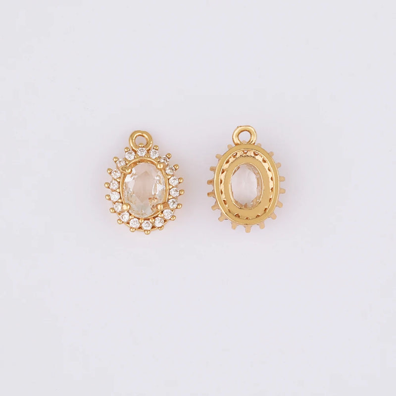 6Pcs Oval Shape Pendants Jewelry Findings DIY Making