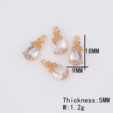 6Pcs Crystal Pendant for Earrings DIY Making CZ Charms
