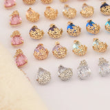 6Pcs Crystal Pendant for Earrings DIY Making CZ Charms