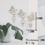 6Pcs CZ Charms/Rhodium Pendants/Jewelry Findings Components