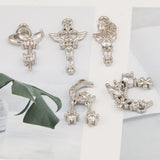 6Pcs CZ Charms/Rhodium Pendants/Jewelry Findings Components