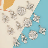 6Pcs CZ Charms/Rhodium Earrings Pendants/Jewelry Findings Components