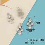 6Pcs CZ Charms/Rhodium Earrings Pendants/Jewelry Findings Components