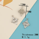 6Pcs CZ Charms/Rhodium Earrings Pendants/Jewelry Findings Components