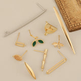 6Pcs Earrings Studs/Multi Shape/Genuine Plating/Jewelry Findings