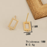 6Pcs Earrings Studs/Multi Shape/Genuine Plating/Jewelry Findings