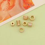 6Pcs Rondelle DIY Jewelry Findings Rhinestone Bead Spacer Copper