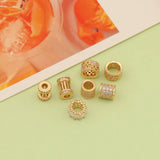6Pcs Rondelle DIY Jewelry Findings Rhinestone Bead Spacer Copper