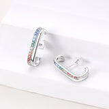 925 Silver Hoop Earring Ladybug Colorful Stud Jewelry Gift