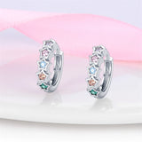 925 Silver Hoop Earring Ladybug Colorful Stud Jewelry Gift