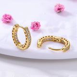 Heart Hoop Earrings CZ Zircon Silver Jewelry Gift