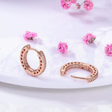 Heart Hoop Earrings CZ Zircon Silver Jewelry Gift