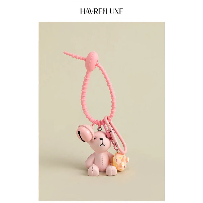 HAVREDELUXE Key Chain Cloth Doll Bear Resin Bag Pendant Car Key Chain