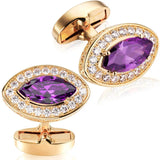 Oval High Men's Crystal Cufflinks Wedding Gift Button