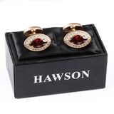 Oval High Men's Crystal Cufflinks Wedding Gift Button