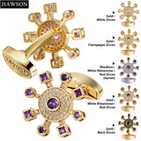 Crystal Sun Flower Cufflinks for Men French Shirts Accessories