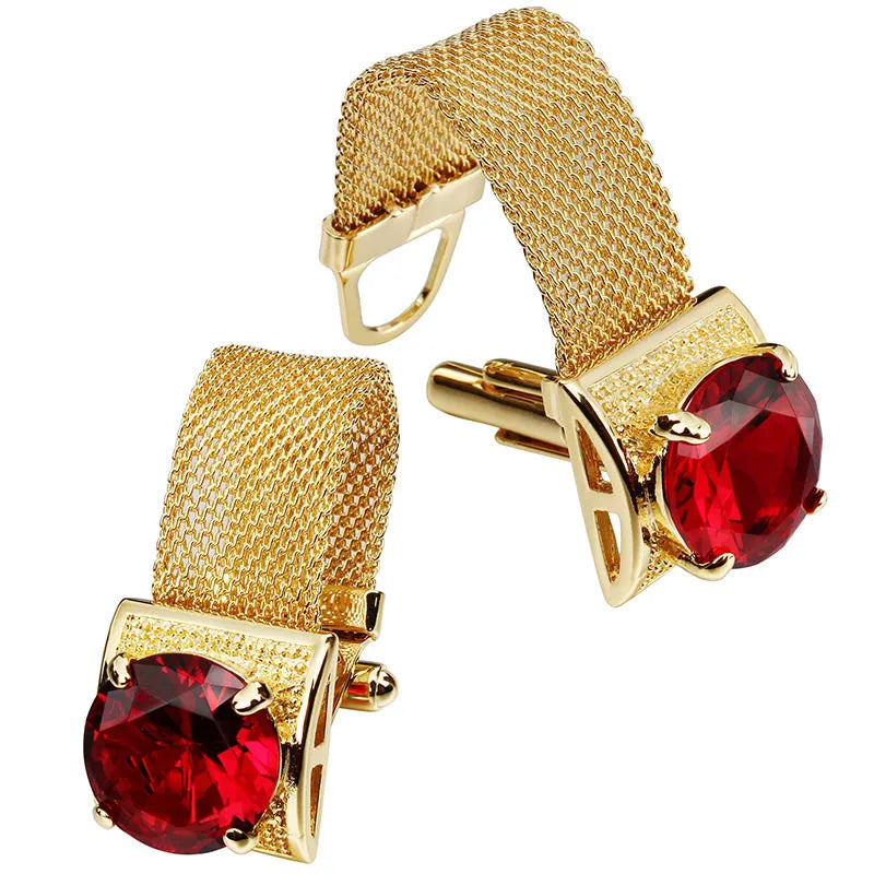 Chain Stone Cufflinks for Men 17mm