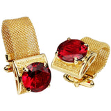 Chain Stone Cufflinks for Men 17mm
