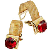 Chain Stone Cufflinks for Men 17mm
