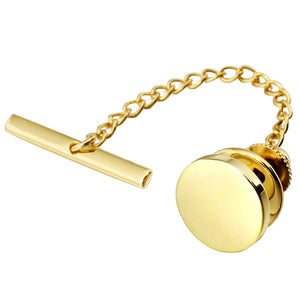 Metal Tie Tacks Gold/Rose Gold/Rhodium/Gun Plated Men's Jewelry