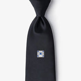 Metal Tie Tack Rhodium Plated Crystal Inlaid Necktie Accessory for Men