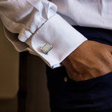 Copper Enamel Cufflinks for Men - French Shirt Cuff Links - Party Shirt Jewelry